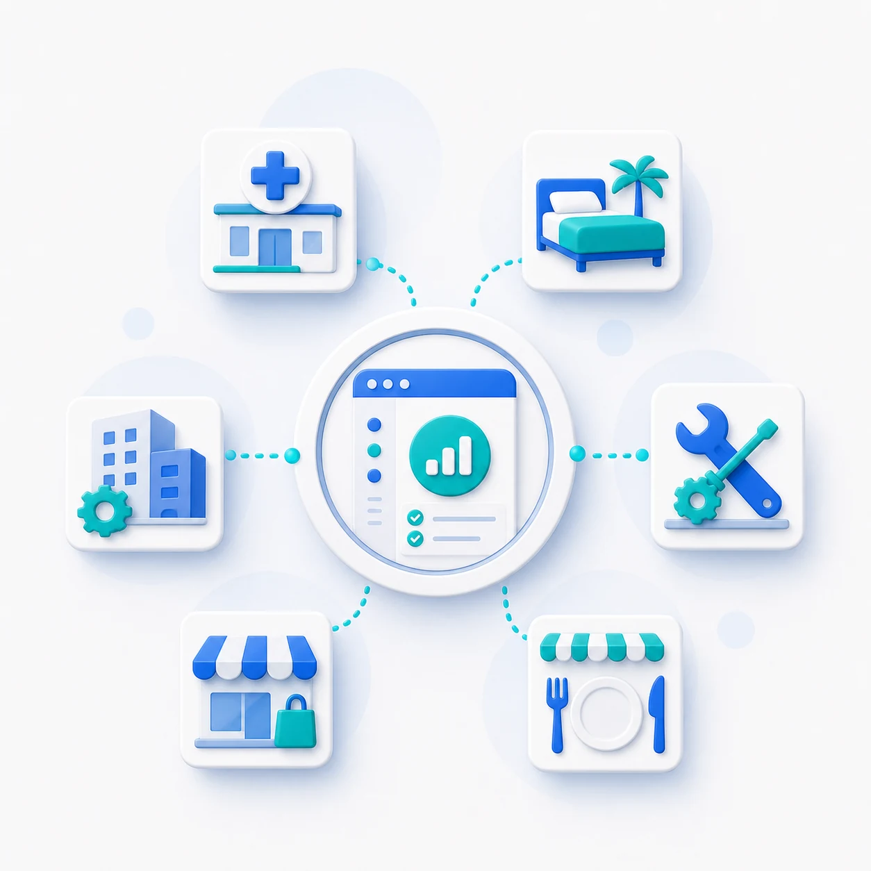Automatización adaptada a clínicas, alojamientos, empresas de servicios, restaurantes, comercios y otros sectores